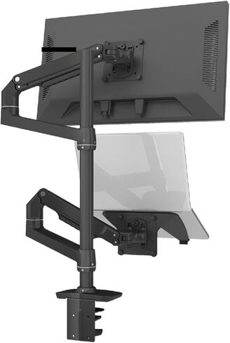 DL-9012LP-II Clamp Stand Mechanical Spring Table Arm 17-38" LCD Monitor Bracket+Notebook Laptop Desktop Holder 3-11kg(450mm Pole Black) in Kuwait