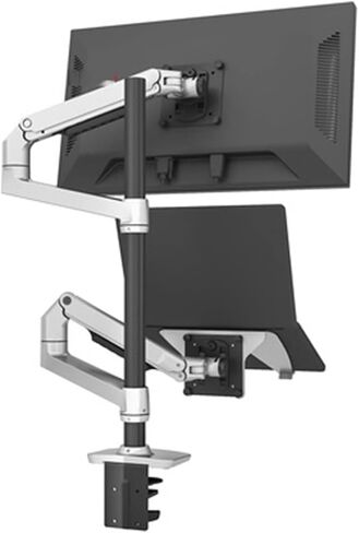 DL-9012LP-II Clamp Stand Mechanical Spring Table Arm 17-38" LCD Monitor Bracket+Notebook Laptop Desktop Holder 3-11kg(600mm Pole Silver) in Saudi Arabia