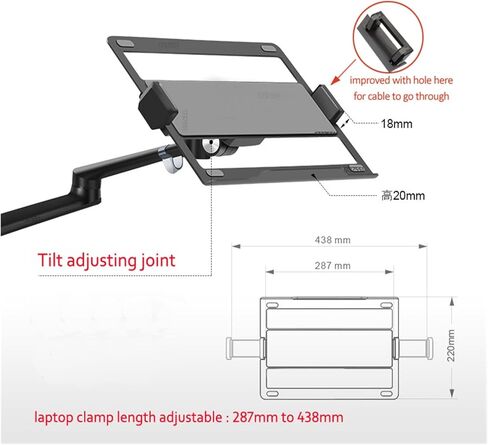 ol-10t الارتفاع ضبط سطح المكتب Dual 17-32 بوصة حامل الشاشة+12-17 بوصة حامل كمبيوتر محمول حامل كامل حركة الذراع (أسود) in Saudi Arabia