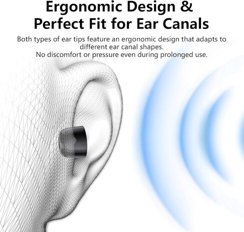 6 Pairs/ 12PCS KBEAR FT01 Earbuds Eartips, KZ ZS10 PRO Replacement Memory Foam and Silicone Ear Bud Tips Combo Set for KZ ZST/ZS10 PRO X/ZS12 PRO X/ AS24/ZSN PRO X/ZS10 PRO 2 Wired Headphones in Kuwait