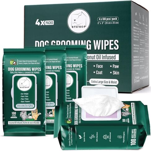 ATIFBOP Dog Wipes for Paws and Butt, Hypoallergenic Grooming, 100 ct in Saudi Arabia