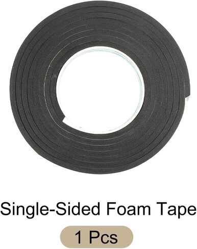 Rebower Single-Sided Foam Tape Self Adhesive, [for Home Fixtures, Daily Use] - 10mm x 1mm / 10m / Black, Yellow / 1Pcs in Saudi Arabia