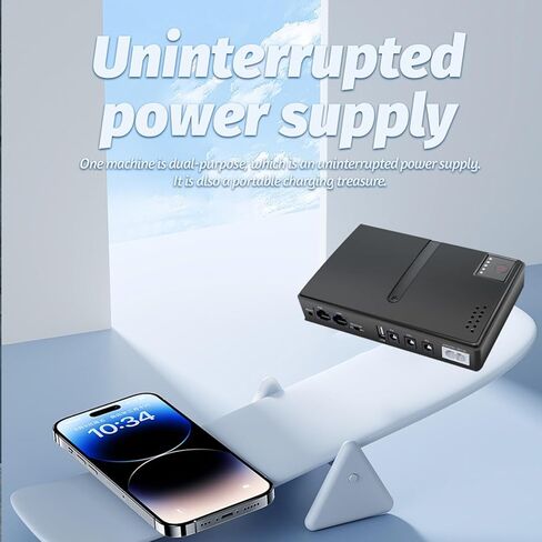 Yunir UPS Battern Backup ، 15V 24V POE 5V 9V 12V إمدادات الطاقة غير المنقطعة ، USB 18W الإخراج الاحتياطي ، مزود طاقة البطارية ، متعددة لمودم التوجيه البصري (توصيل الولايات المتحدة) in Kuwait
