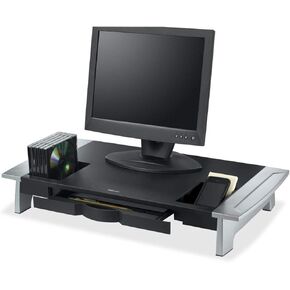 Fellowes Office Suites Premium Monitor Riser, Monitors up to 80 lbs.,Black/Silver (8031001)