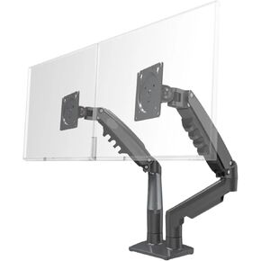 F160 Gas Spring 360 Degree Desktop 17" - 27" Dual Monitor Stand Arm Full Motion Monitor Mount Bracket 2-9kg Each(2025 Ver White)