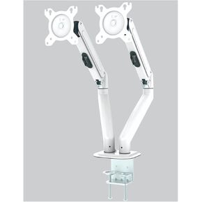 G08-24 Dual Monitor Desk Mount Bracket for 13 to 27 Inch LCD Screens, Swivel and Tilt Adjustable Dual Arm Desk Mount(Black)