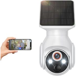 Solar-Powered 1080p WiFi Battery Camera, Security Cameras Wireless Outdoor for Home Surveillance, AI Human Detection, Color Night Vision, Cloud Storage (4G)