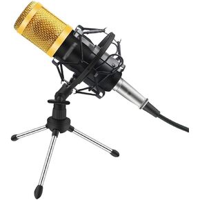 3pcs / Set Microphone with Tripod Metal Microphone Condenser with Stand for Computer PC Laptop Live Broadcast