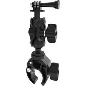 Clamp Mount Aluminum Clamp with Composite Dual Ballhead Magic Arm, Fits 0.5"-1.56" Rails, Compatible with GoPro/Phones/Cameras