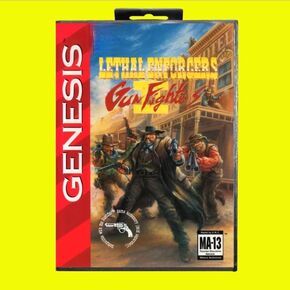 Lethal Enforcers 2 - Gunfighters MD Game Card 16 Bit USA Cover for Sega Megadrive Genesis Video Game Console Cartridge