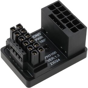 1x 12VHPWR 12+4 Pin Power Adapter ATX 3.0 16 Pins GPU PCIe5.0 180 Degree Angle Power Adapter Connector 600W Compatible with RTX 4090 4080 4070Ti 3090Ti Graphic Card Type B