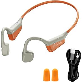 Bone Conduction Headphones, Wireless Bluetooth 5.4 Open Ear Headphones,with Mic,15H Playtime,IPX6 Waterproof Sports Headset,for Running,Cycling,Workouts, Outdoor Sports (Orange)