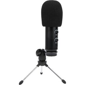 EBTOOLS USB 3.5mm 2 Connectors Condenser Microphone, Desktop Audio Studio Recording Microphone Clear HiFi Sound with Tripod
