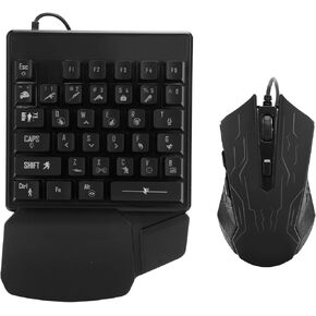 One Handed Keyboard Mouse Set, 35 Keys E Sports One Handed Keyboard, Ergonomic One Handed Keyboard, Universal Keyboard Mouse Combo for Game Lovers