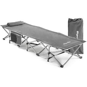 Alpcour Folding Camping Cot – Extra Strong Single Person Small-Collapsing Bed in a Bag w/Pillow for Indoor & Outdoor Use – Deluxe Comfortable Extra Heavy Duty Design Holds Adults & Kids Up to 440 Lbs in Kuwait