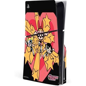 Skinit Decal Gaming Skin Compatible with PS5 Slim Disk Console - Officially Licensed Cartoon Network Powerpuff Girls Hearts Design