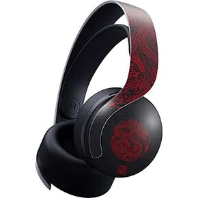 Skinit Skinit Gaming Gaming Skiner مع سماعة رأس لاسلكية Pulse 3D لـ PS5 تصميم تنين أحمر مصمم في الأصل