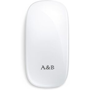 A&B Touch Mouse: Wireless - Bluetooth -Rechargeable. Works with Mac, iPod, Windows, Android, Windows. Very Thin Silent, Elegant and Magical(Black)