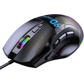 USB Wired Gaming Mouse 9 Buttons with Backlight Macro Definition 12000DPI Gaming Mouse for Desktop Computers and Laptops