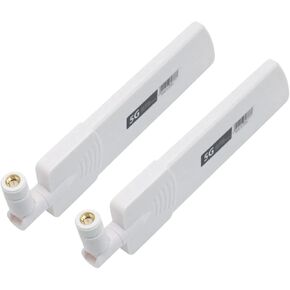 2Pcs 5G/3G/4G/Gsm Full Band Glue Stick Omni Wireless Smart Meter Router Module Gain 40Dbi Angten, White SMA Male