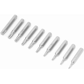 T3, T4, T5, T7, T8, T9, T10, T15, T20 Bits, 10Pcs Set for Repairing Mobile Phones and Other Electronic Equipment with Plating Treatment, Compact and Lightweight