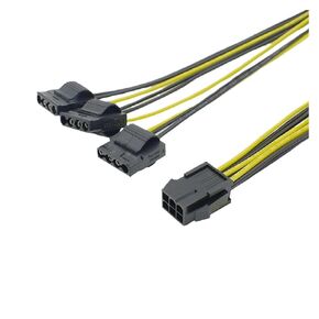6P to 4P Power Cable 6P Male to Three Large 4 Pin Graphics Card Power Supply Adapter Miner Cables Converter 20c