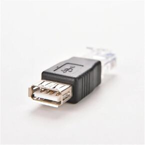 PC Crystal Head RJ45 Male to USB 2.0 AF A Female Adapter Connector LAN Network Cable Ethernet Converter Transverter Plug