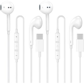 for iPhone 16 Headphones Wired USB C, Type C Earphones with Microphone & Remote Control Noise Cancelling Wired Earbuds Compatible for iPhone 16/16 Pro/16 Pro Max/15/15 Pro Max, Galaxy S25 S24, Pixel