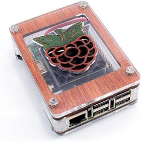 C4Labs - حالة ترصيع مروحة Zebra (Wood) ~ للتوت PI 4B ، 3B+، 3 ، PI 2