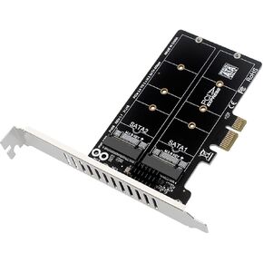 PH58 PCIE x1 to 2Port NGFF M2 B Key SATA Expansion Card 6G RAID Adapter Support SATA SSD 2230 2242 2260 2280