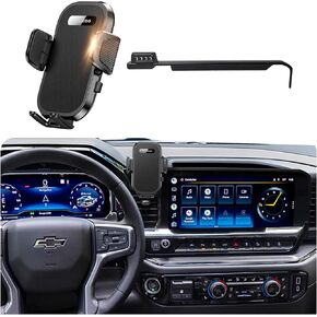 Upgraded Car Phone Holder Fits for Chevy Silverado/GMC Sierra 1500/2500/3500 Accessories 2022 2023 2024 2025(Only fit for 13.4-Inch Screen),Cradles Adjustable Cell Phone Mount for 4-7 in Phones
