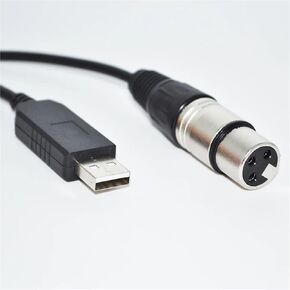 USB RS485 to XLR 3P Female Socket DMX512 Cable Fixture Controller KABLE(3metres,Color G)