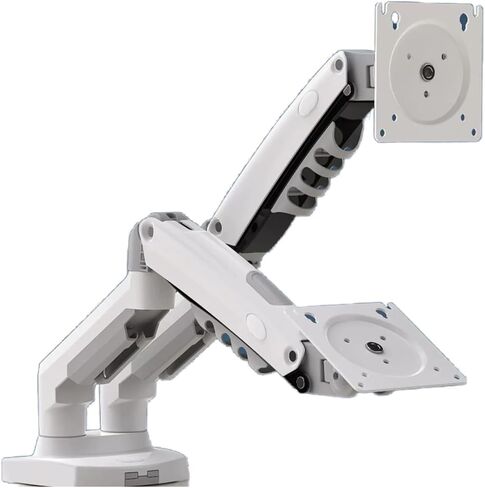 F160 Gas Spring 360 Degree Desktop 17" - 27" Dual Monitor Stand Arm Full Motion Monitor Mount Bracket 2-9kg Each(2025 Ver White) in Saudi Arabia