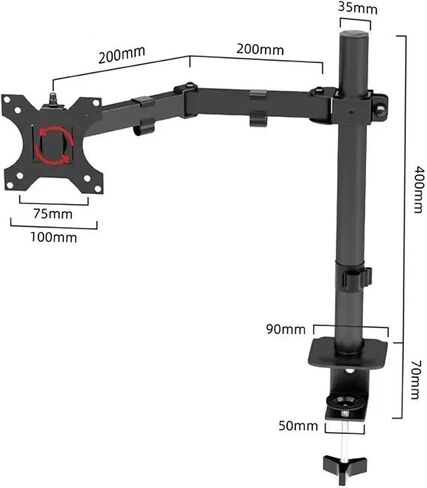 Dual Monitor Rack Monitor Stand Mount Extension Arm Clip On Desk Screen Stand Adjustable Angle Monitor Stand(One arm) in Saudi Arabia