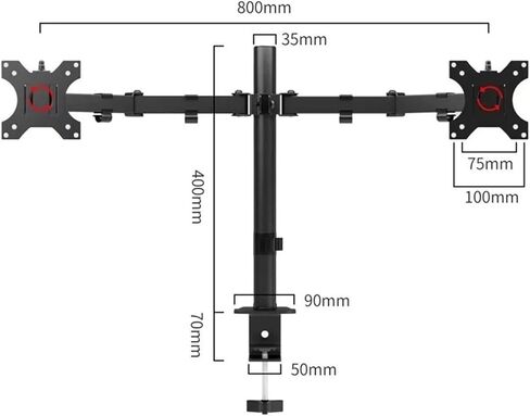 Dual Monitor Rack Monitor Stand Mount Extension Arm Clip On Desk Screen Stand Adjustable Angle Monitor Stand(One arm) in Saudi Arabia