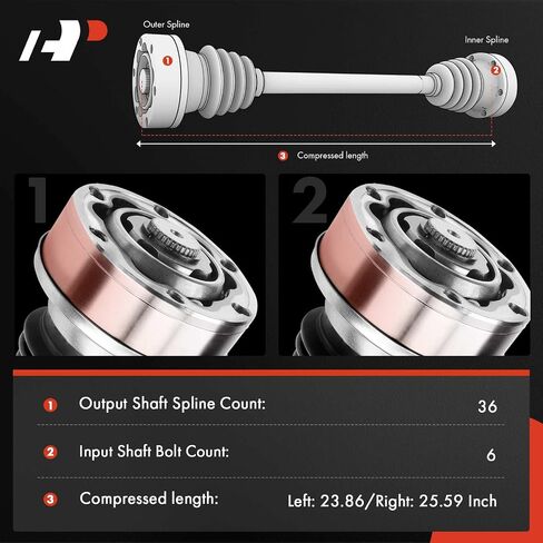 A-Premium CV Axle Shaft Assembly Compatible with Volkswagen Tiguan 2018-2020, Arteon 2019-2020 & Audi Q3 2019-2020, TT Quattro 2016-2019, TTS Quattro 2016-2021, 2.0L, Rear Right Passenger Side in Saudi Arabia