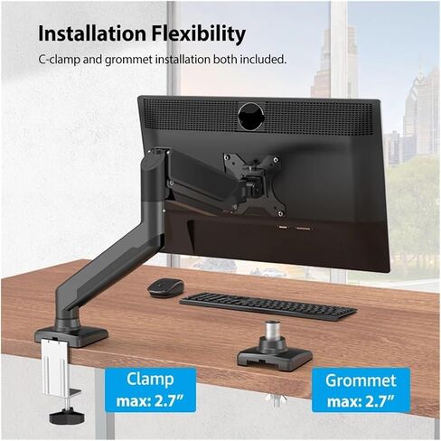 شاشة رصد ذراع الشاشة لـ 13 "-32" 2-9 كجم (4.4-19.8 رطل) شاشات سطح المكتب Support Support Support 360 ° (أسود) in Saudi Arabia