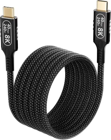 long usb c to usb c cable 10ft/3 M Compatible With Thunderbolt 4/3,usb4 cable 40gbps data,type c 240W fast charging,8K/4K HD Video for Monitor,usbc male to male apply to Laptop,Hub,Tablet,Smartphone. in Saudi Arabia