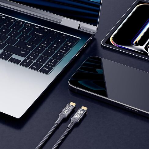 long usb c to usb c cable 10ft/3 M Compatible With Thunderbolt 4/3,usb4 cable 40gbps data,type c 240W fast charging,8K/4K HD Video for Monitor,usbc male to male apply to Laptop,Hub,Tablet,Smartphone. in Saudi Arabia