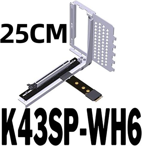 JMT M.2 NGFF NVME إلى PCIE 16X 4.0 RISER CABLE K43 Series متوافق مع PCIE X16 NVIDIA/AMD CARD SSD M-KEY MAINBOARK (25 سم ، K43SW) in Saudi Arabia
