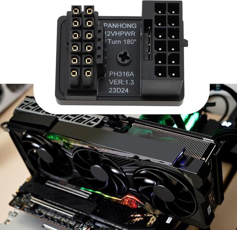 1x 12VHPWR 12+4 PIN POWER ADAPTER ATX 3.0 16 PINS GPU PCIE5 in Saudi Arabia