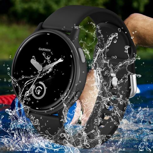 20mm Silicone Band Compatible with Garmin Vivoactive 6/Vivoactive 5/ Vivoactive 3 Watch Bands/Venu/Venu 2 Plus/Venu Sq for Women Men, Soft Sport Replacement Strap for Forerunner 645/245 in Kuwait