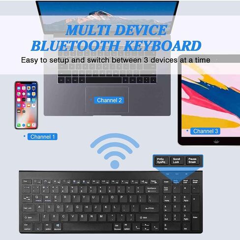 Rechargeable Wireless Keyboard Mouse, UrbanX Slim Thin Low Profile Keyboard and Mouse Combo with Numeric Keypad Silent Keys for Toshiba Dynabook Tecra A40-G Laptop - Black in Saudi Arabia