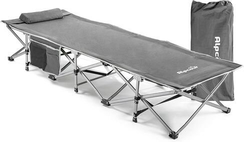 Alpcour Folding Camping Cot – Extra Strong Single Person Small-Collapsing Bed in a Bag w/Pillow for Indoor & Outdoor Use – Deluxe Comfortable Extra Heavy Duty Design Holds Adults & Kids Up to 440 Lbs in Kuwait