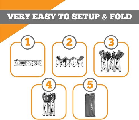 Alpcour Folding Camping Cot – Extra Strong Single Person Small-Collapsing Bed in a Bag w/Pillow for Indoor & Outdoor Use – Deluxe Comfortable Extra Heavy Duty Design Holds Adults & Kids Up to 440 Lbs in Kuwait