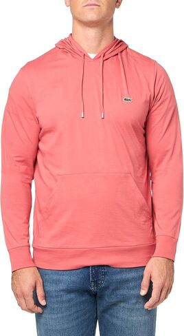 Lacoste Men's Long Sleeve Regular Fit Tee Shirt with Hood and Drawstring in Saudi Arabia