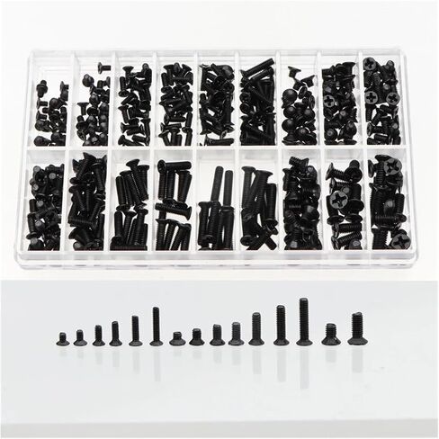 300/360Pcs M2 M2.5 M3 Screw Flat Head Screws Notebook Screws Set Kit(300PCS) in Saudi Arabia