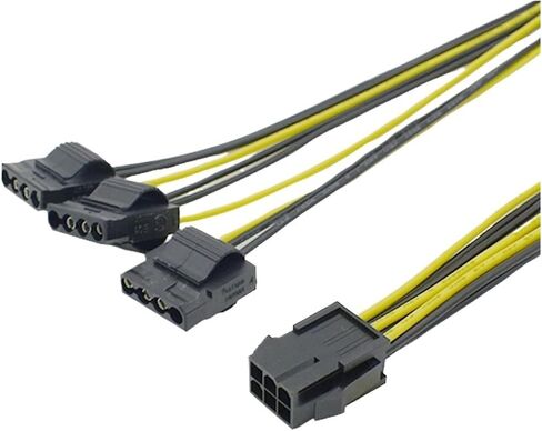 6P to 4P Power Cable 6P Male to Three Large 4 Pin Graphics Card Power Supply Adapter Miner Cables Converter 20c in Saudi Arabia