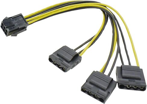 6P to 4P Power Cable 6P Male to Three Large 4 Pin Graphics Card Power Supply Adapter Miner Cables Converter 20c in Saudi Arabia
