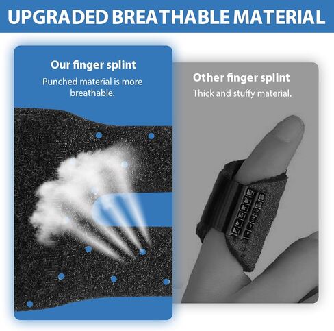 5 PCS Breathable Trigger Finger Splint, Adjustable Finger Brace, Thumb Brace for Broken Strained Arthritis for Thumb, Middle, Index, Ring, Pinky Finger Splint (5, Black) in Saudi Arabia